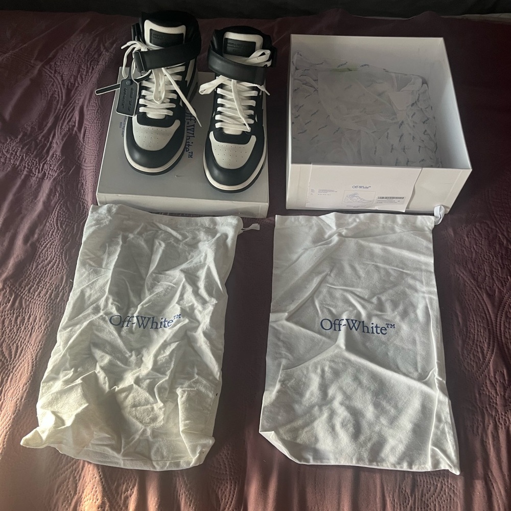 Off-White Black and White High-Top Sneakers